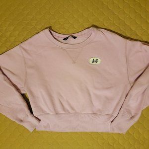 Fashionable pink Abercrombie and Fitch cropped crewneck